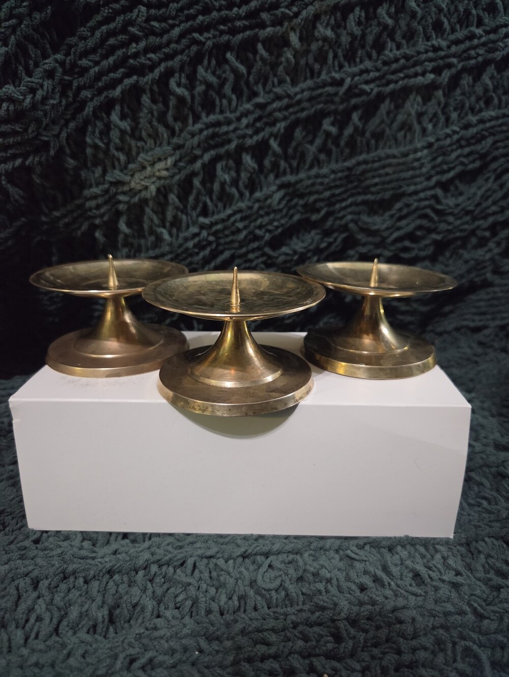 Brass Pillar Candle Holders (Set of 3)